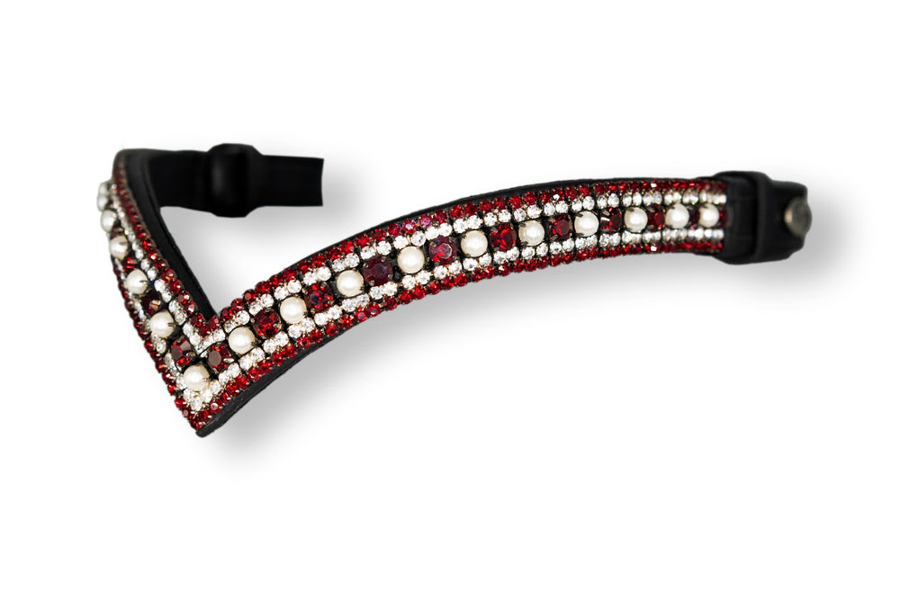 Crystal Browband | TheOne V shape Bordeaux Pearls