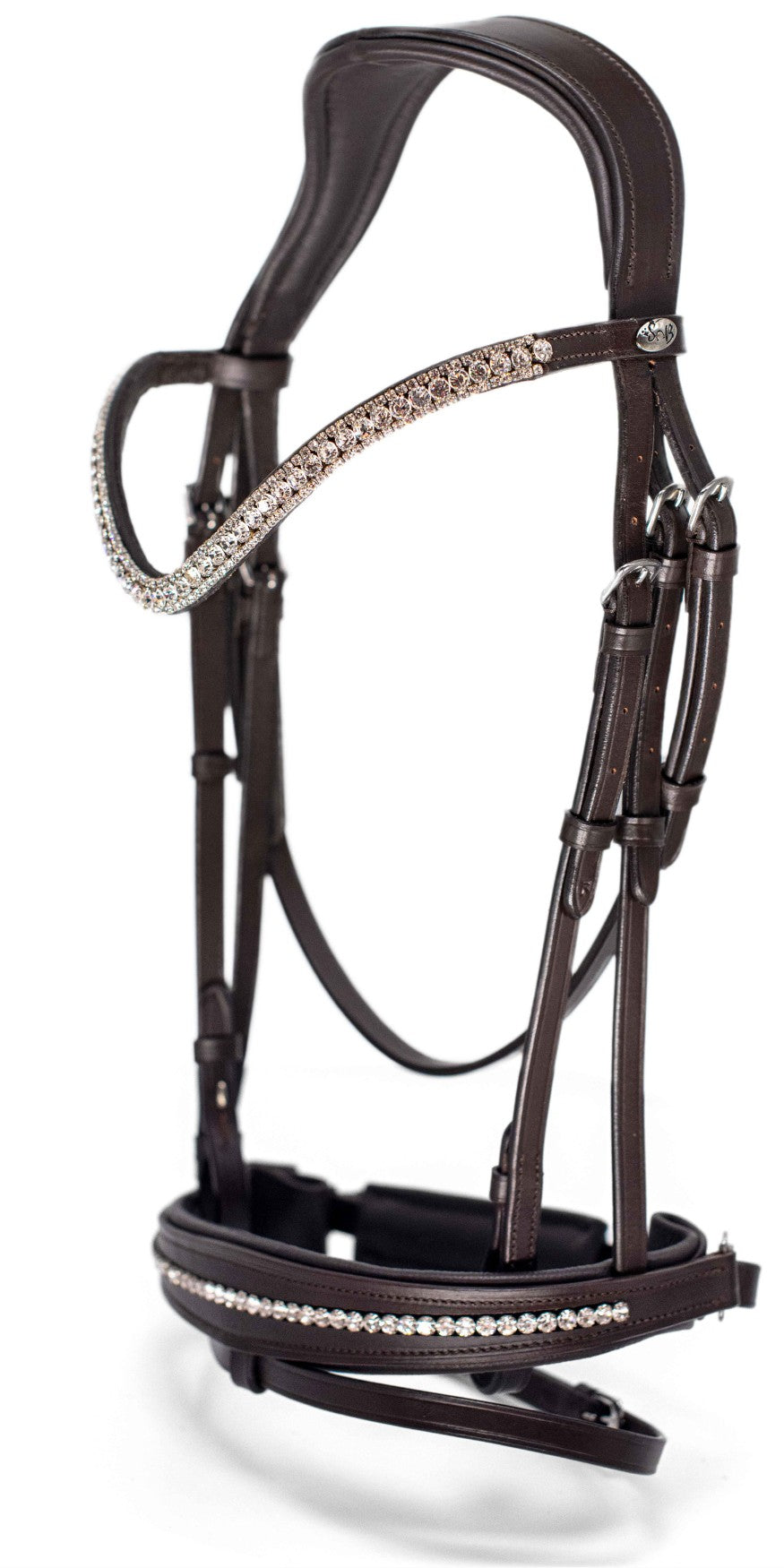 Bridle Biothane Baroque Black Brass Forehead Strap Rhinestones store Glitter Equestrian Horse Bridle Padded